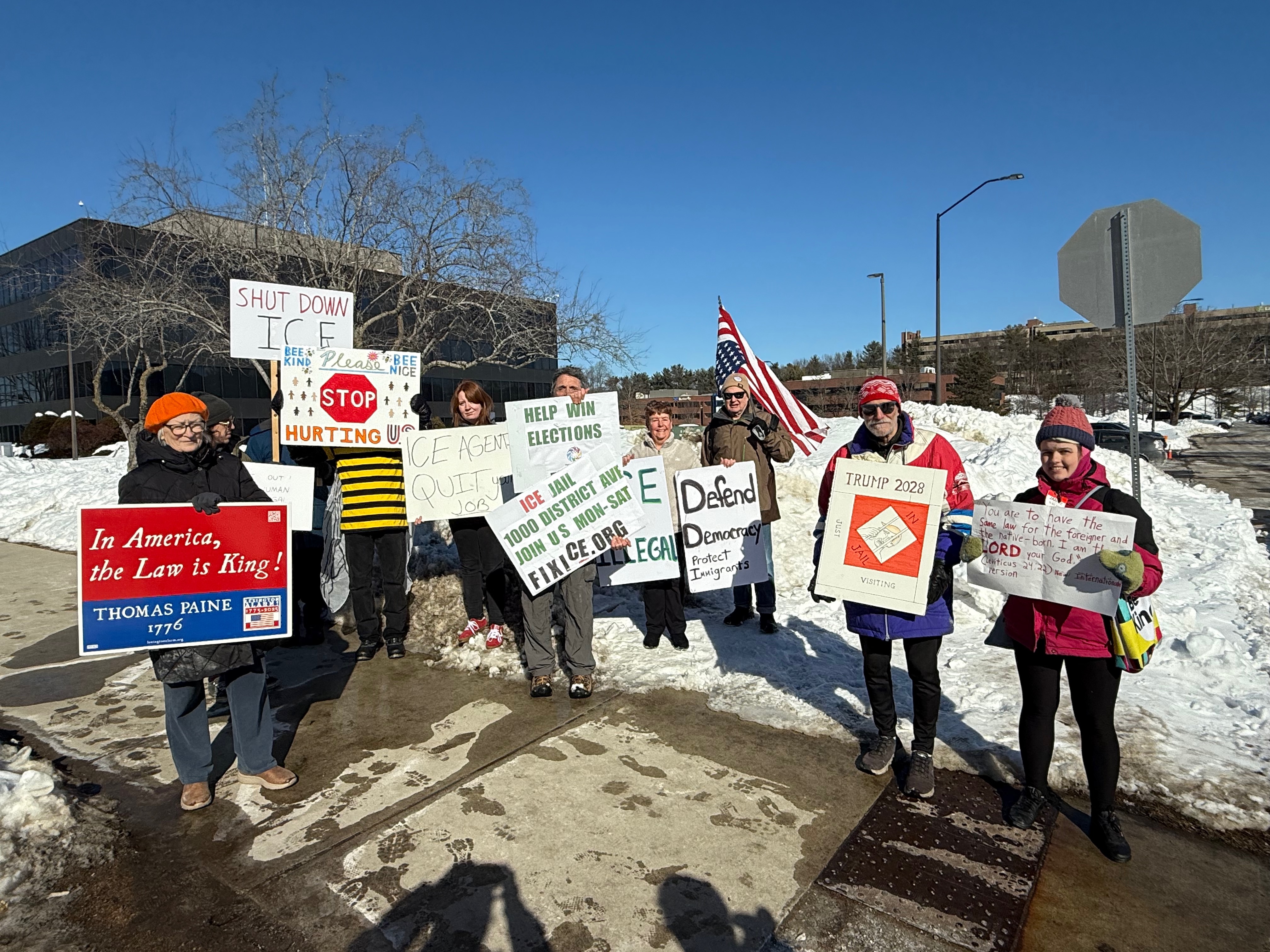Protesters with signs